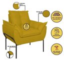 Ver imagem 6 de Poltrona Sofá Luxo Base Metal Preto Recepção Escritório Amarelo