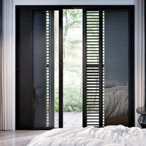 Porta de Alumínio Balcão de Correr Central Flex 214,5x200cm Lucasa Eccellente