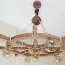 Ver imagem 2 de Lustre Luminária Pendente 85cm Leme de Navio Rústico 5b