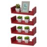 Kit 4 Prateleiras U 40 X 15cm Vermelha Suporte Invisível - 2