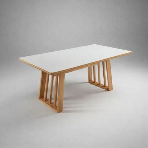 Mesa de Jantar em Vidro 1,80m X 0,90m- Belvedere Gold Salas