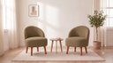 Ver imagem 1 de Kit Duas Poltronas Decor Leitura Cadeiras Estofadas Jade Cappuccino Liso