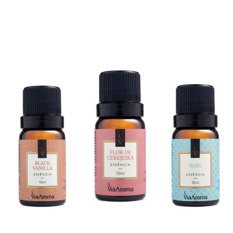 Kit com 3 Essências Sensacionais Via Aroma 10ml
