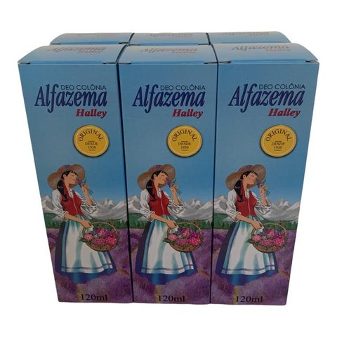 Kit com 6 Deo-Colonia Alfazema Halley Original 120 ml