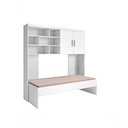 Ver imagem 2 de Jogo de Quarto Chiara 3 Peças Guarda Roupa 2 Portas Módulo Aéreo Cama MDP Branco