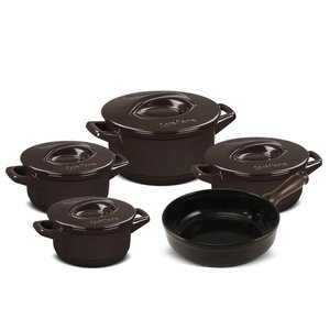 Jogo de Panelas em Cerâmica Duo+ Smart com 5 Peças Ceraflame Chocolate