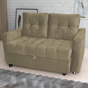 Ver imagem 1 de Sofá-Cama Verona Turkey Cappuccino 140cm em Veludo para Sala Quarto e Visitas