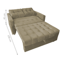 Ver imagem 3 de Sofá-Cama Verona Turkey Cappuccino 140cm em Veludo para Sala Quarto e Visitas