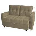 Ver imagem 4 de Sofá-Cama Verona Turkey Cappuccino 140cm em Veludo para Sala Quarto e Visitas