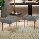Ver imagem 2 de Kit 02 Puffs Decorativo Para Sala De Estar Requinte L02 Linho Cinza Escuro - Lyam Decor