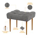 Ver imagem 4 de Kit 02 Puffs Decorativo Para Sala De Estar Requinte L02 Linho Cinza Escuro - Lyam Decor