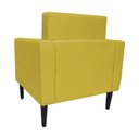 Ver imagem 2 de Kit 2 Poltronas Decorativa Leticia Slim Couro Amarelo Pés Madeira Ms Decor