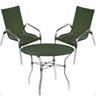 Conjunto 2 Cadeiras e Mesa Alta Alumínio para Área Externa Fortaleza Fibra Sintética Artesanal - 1