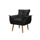 Ver imagem 4 de Kit 02 Poltronas Decorativas Opala Lux Sala Recepeção Preto - Visan Estofados