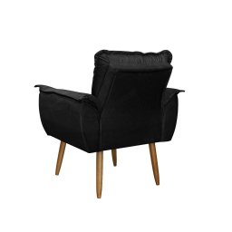 Kit 02 Poltronas Decorativas Opala Lux Sala Recepeção Preto - Visan Estofados - 3