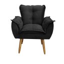Ver imagem 2 de Kit 02 Poltronas Decorativas Opala Lux Sala Recepeção Preto - Visan Estofados