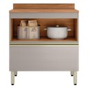 Ver imagem 3 de Balcao com Tampo 1p 1g 80 Cm Mdf Proenca Nogueira Nude Prime Demartez