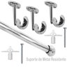 Kit Varão de Teto para Cortina 1,85 M 28mm Suporte de Teto de Gesso ou Drywall - 2