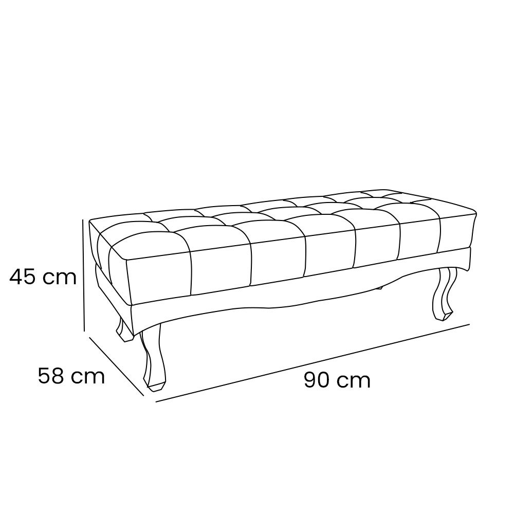 Calçadeira Recamier Solteiro 0,90m Vicenza Suede - Pallazio - Bege - 4