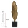 Escultura Decorativa Poliresina Folha Dourado 23,5x5x5cm - 1
