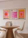 Ver imagem 1 de Kit 3 Quadros Decorativos Bauhaus Laranja e Rosa