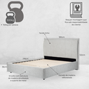 Ver imagem 2 de Cama Estofada Ciela Queen 122 Cm X 180 Cm Cinza