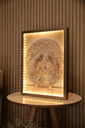 Ver imagem 1 de Quadro Decorativo Iluminado Sagrada Família 40x30cm Led Moldura Prata Vidro