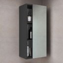 Ver imagem 1 de Armário Espelheira Organizador 36cm Prateleiras e Porta Grafite Cp7020