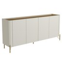 Ver imagem 1 de Aparador Buffet para Sala de Jantar 4 Portas Pés Industrial Dourado Naim I03 Luna Louro - Lyam