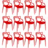 Kit 12 Cadeiras Allegra Empilhável com Inmetro Magazine Decor - Vermelho - 1