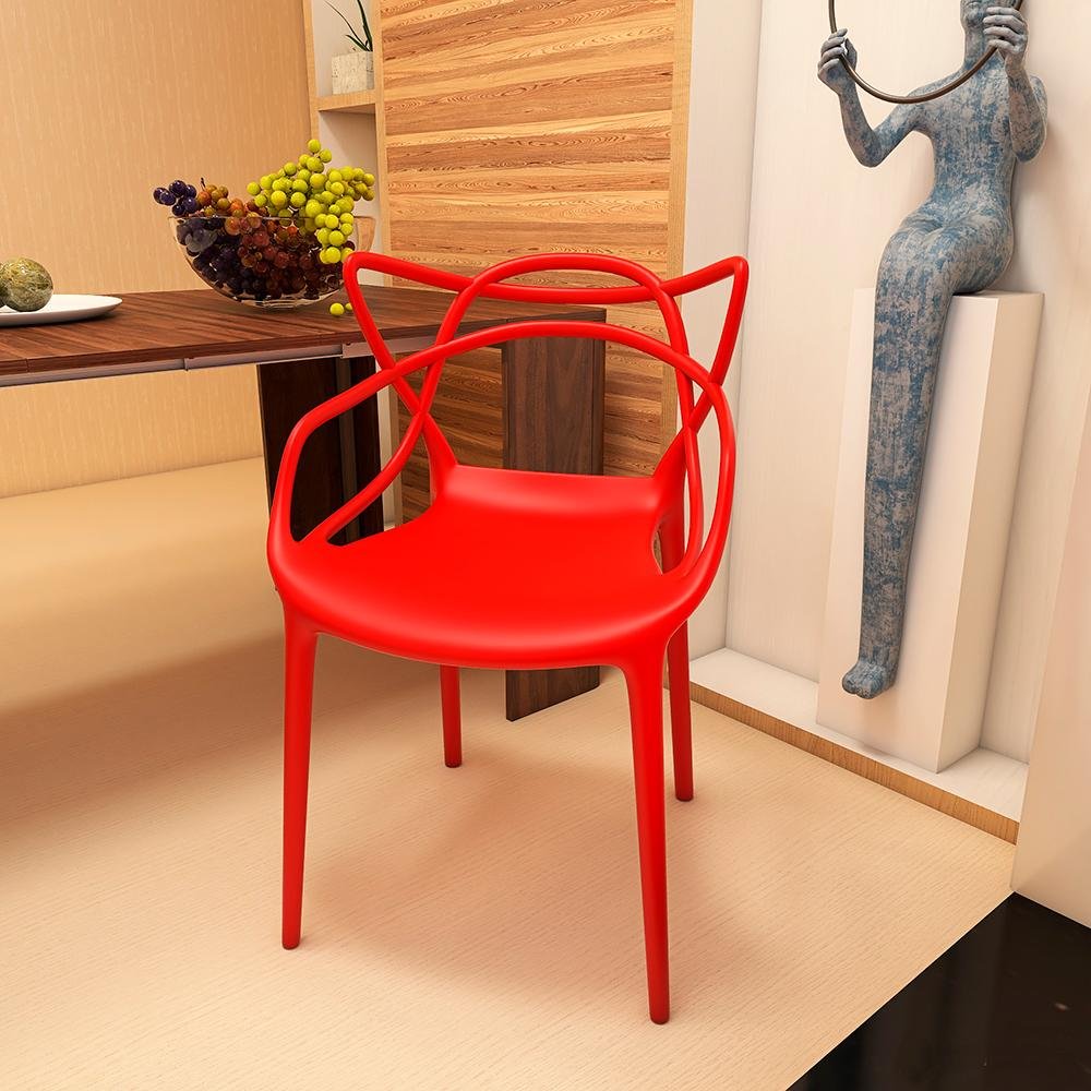 Kit 12 Cadeiras Allegra Empilhável com Inmetro Magazine Decor - Vermelho - 2