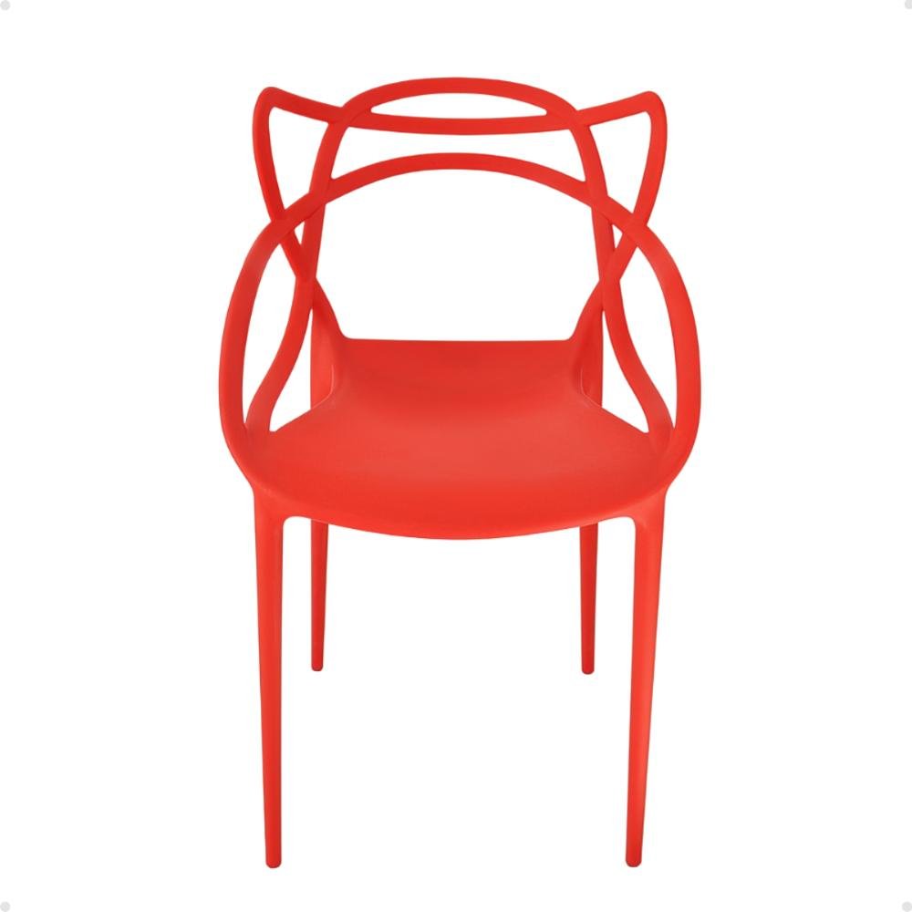 Kit 12 Cadeiras Allegra Empilhável com Inmetro Magazine Decor - Vermelho - 4