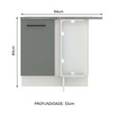 Ver imagem 2 de Balcão de Canto Madesa Agata 1 Porta Branco/Cinza Cor:Branco/Cinza