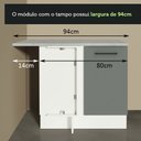 Ver imagem 7 de Balcão de Canto Madesa Agata 1 Porta Branco/Cinza Cor:Branco/Cinza
