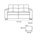 Ver imagem 3 de Sofá de Couro 2 Lugares Londres 151cm M06 Cor Conhaque com Brilho 457 - Doce Sonho Móveis SOFÁ 2 LUG