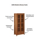 Ver imagem 4 de Cristaleira Madeira Maciça 1554ne Nature 2 Portas de Vidro e Led Interno Rústico Escuro Finestra