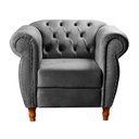 Ver imagem 1 de Sofá Nobreza Chesterfield 2 Lugares 103cm Cinza Veludo Clássico Bella Decor