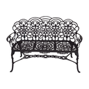 Ver imagem 1 de Banco de Jardim Jardim 3 Lugares Preto Fosco em Alumínio Fundido Unifer Móveis