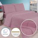Ver imagem 2 de Kit Roupa de Cama Casal com Cobre Leito de Verão 5 Peças Rose Casa Dona