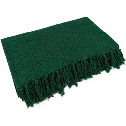 Kit 2 Mantas Para Sofá Verde 240x180 em Algodão - 2