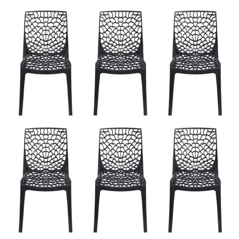 Cadeira Gruvyer para Sala de Jantar Kit com 6 Unidades