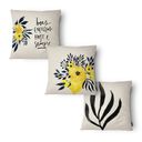 Ver imagem 1 de Kit 3 Capas de Almofada 43x43cm - Floral - Tecido Veludo 100% Poliéster