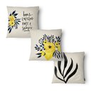 Ver imagem 1 de Kit 3 Capas de Almofada 43x43cm - Floral - Tecido Veludo 100% Poliéster