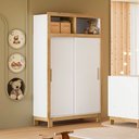 Ver imagem 1 de Guarda Roupa Infantil com 2 Portas de Correr Flora 5085 Branco Acetinado Qmovi