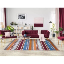 Tapete Sala Sem Pelo Listrado Colorido 250x300 cm Listras - 6 Tapete Sala Sem Pelo Listrado Colorido 250x300 cm Listras - 6