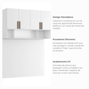 Ver imagem 7 de Módulo Cabeceira Aéreo Casal 100% MDF 150cm em MDF com 4 Portas Altezza