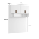 Ver imagem 3 de Módulo Cabeceira Aéreo Casal 100% MDF 150cm em MDF com 4 Portas Altezza