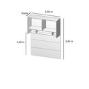 Ver imagem 5 de Módulo Cabeceira Aéreo Casal 100% MDF 150cm em MDF com 4 Portas Altezza