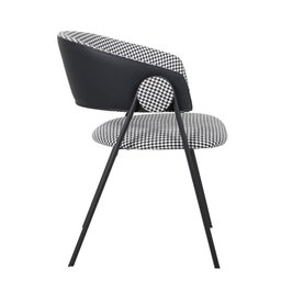 Kit 2 Cadeiras C/ Braços Toulouse Júlia Mara Fratini Assento Pied de Poule Encosto Pu Preto Base a - 4