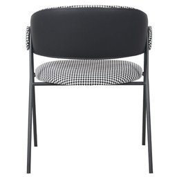 Kit 2 Cadeiras C/ Braços Toulouse Júlia Mara Fratini Assento Pied de Poule Encosto Pu Preto Base a - 5